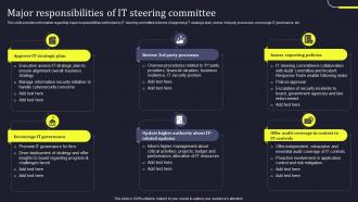 Major Responsibilities Of IT Steering Committee Develop Business Aligned IT Strategy