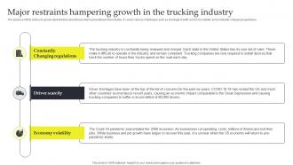 Major Restraints Hampering Commercial Trucking Industry Business Plan BP SS