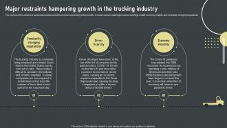 Major Restraints Hampering Growth In The Trucking Industry Industry Analysis Of Trucking