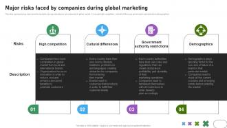 Major risks faced by companies developing international advertisement MKT SS V
