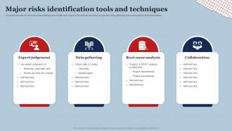 Major Risks Identification Tools And Techniques Risk Identification