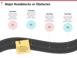Major roadblocks or obstacles process ppt powerpoint presentation file inspiration