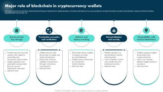 Major Role Of Blockchain In Cryptocurrency Wallets Exploring The Role BCT SS