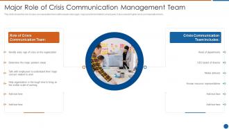 Major role of crisis communication management team