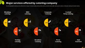 Major Services Offered By Catering Company Catering And Food Service Management BP SS
