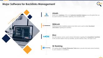 Major Software For Backlinks Management Edu Ppt