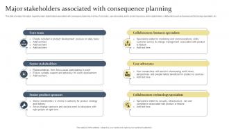 Major Stakeholders Associated With Consequence Planning Ethical Tech Governance Playbook