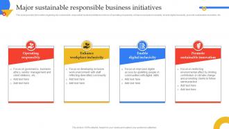 Major Sustainable Responsible Business Initiatives Guide To Manage Responsible Technology Playbook