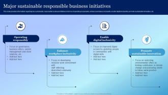 Major Sustainable Responsible Business Initiatives Playbook For Responsible Tech Tools
