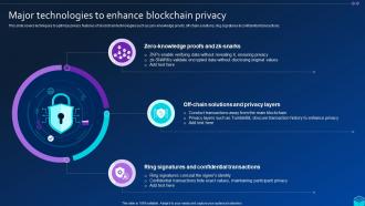 Major Technologies To Enhance Blockchain Privacy Comprehensive Approach To Privacy BCT SS