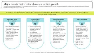 Major Threats That Creates Obstacles Amazon Business Strategy Understanding Its Core Competencies