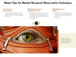 Major tips for market research observation technique