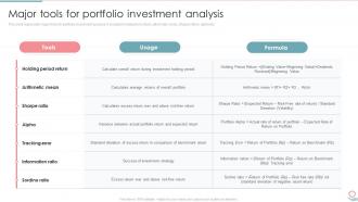 Major Tools For Portfolio Investment Analysis Ppt Show Graphics Pictures