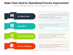 Major tools used for operational process improvement