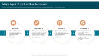 Major Types Of Joint Venture Businesses Approaches To Enter Global Market MKT SS V