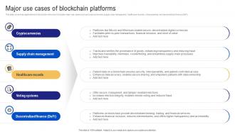 Major use cases of blockchain platforms Ppt PowerPoint Presentation file icons BCT SS