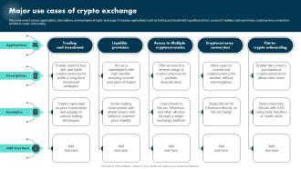 Major Use Cases Of Crypto Exchange Exploring The Role BCT SS