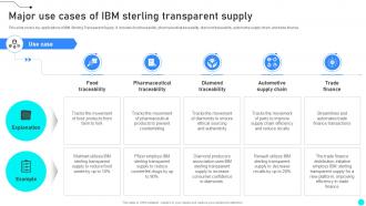 Major Use Cases Of IBM Sterling Transparent Supply Exploring Diverse Blockchain BCT SS