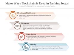 Major ways blockchain is used in banking sector