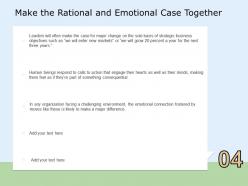 Make the rational and emotional case together respond ppt powerpoint presentation professional smartart