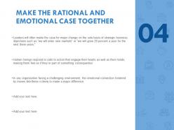 Make the rational and emotional case together strategic ppt slides