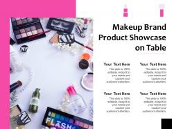 Makeup brand product showcase on table