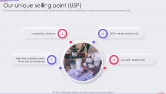 Makeup Product Company Profile Our Unique Selling Point USP Ppt Slides Templates