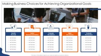 Making business choices for achieving organizational goals