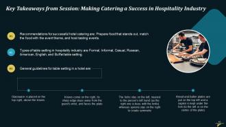 Making Catering A Success In Hospitality Industry Training Ppt Slides