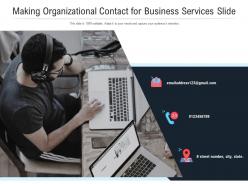 Making organizational contact for business services slide infographic template