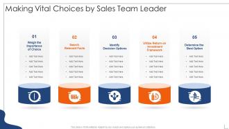 Making vital choices by sales team leader