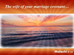 Malachi 2 14 the wife of your marriage powerpoint church sermon