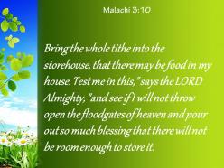Malachi 3 10 that there will not be room powerpoint church sermon