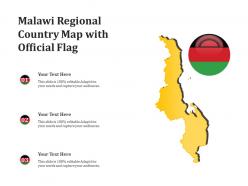 Malawi regional country map with official flag