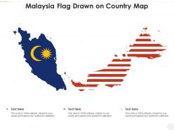 Malaysia flag drawn on country map