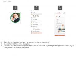 Male business employee profile with chart powerpoint slides