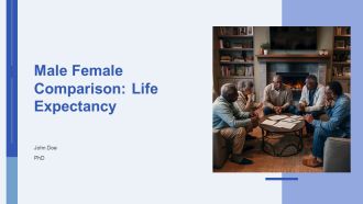 Male Female Comparison Life Expectancy PPT Mockup AT