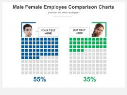 Male female employee comparison charts powerpoint slides