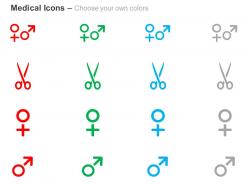 Male female scissor symbols ppt icons graphics