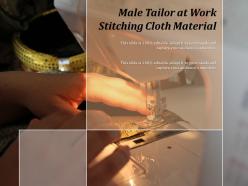 Male Tailor At Work Stitching Cloth Material