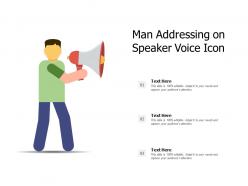 Man addressing on speaker voice icon