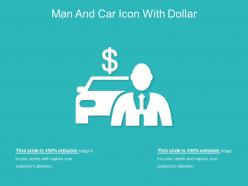 Man and car icon with dollar