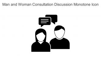 Man And Woman Consultation Discussion Monotone Icon In Powerpoint Pptx Png And Editable Eps Format