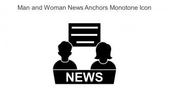 Man And Woman News Anchors Monotone Icon In Powerpoint Pptx Png And Editable Eps Format