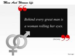 Man and women life powerpoint template slide