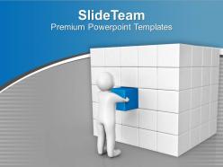 Man arranges cubes business solution powerpoint templates ppt themes and graphics 0213