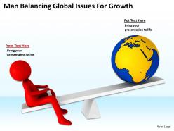 Man balancing global issues for growth ppt graphics icons powerpoint
