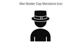 Man Boater Cap Monotone Icon In Powerpoint Pptx Png And Editable Eps Format