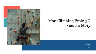 Man Climbing Peak 3D Success Story PPT Designs AT