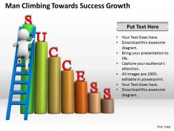 Man climbing towards success growth ppt graphics icons powerpoint